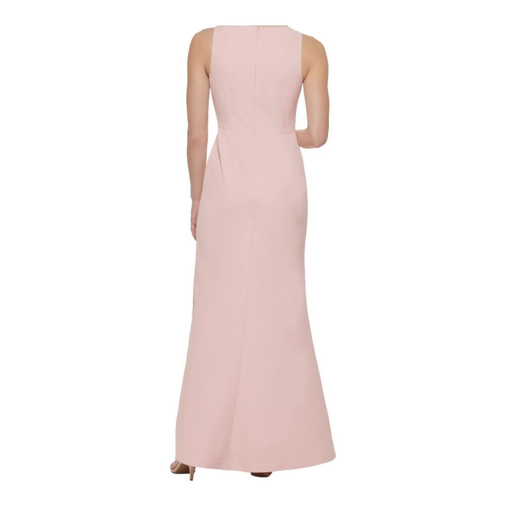 Eliza J‎ Sleeveless Pink Cross Bodice Cascading Ruffle Maxi Gown w/Split Size 12 - Picture 2 of 16
